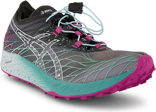 Chaussures trail femme Asics FUJI SPEED Noir Rose Blanc Vert mer 9
