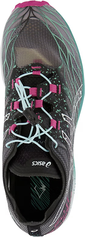 Chaussures trail femme Asics FUJI SPEED Noir Rose Blanc Vert mer 10