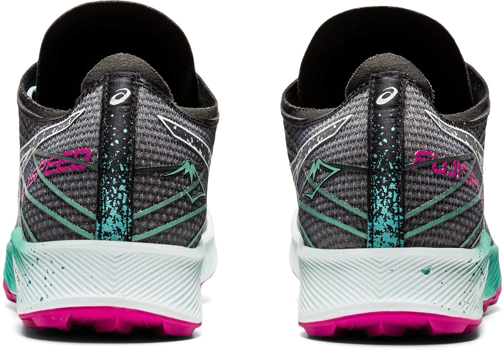 Chaussures trail femme Asics FUJI SPEED Noir Rose Blanc Vert mer 5