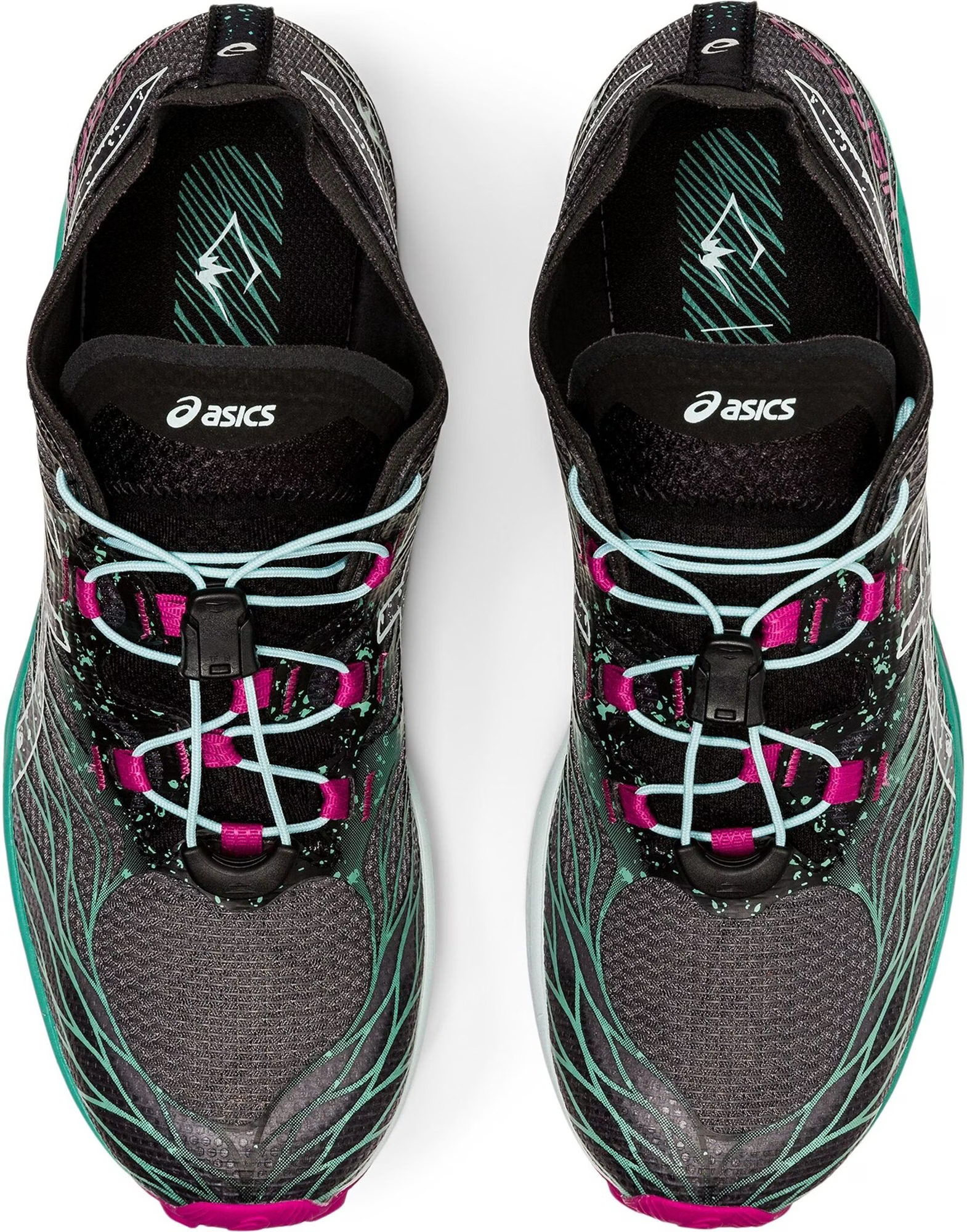 Chaussures trail femme Asics FUJI SPEED Noir Rose Blanc Vert mer 4