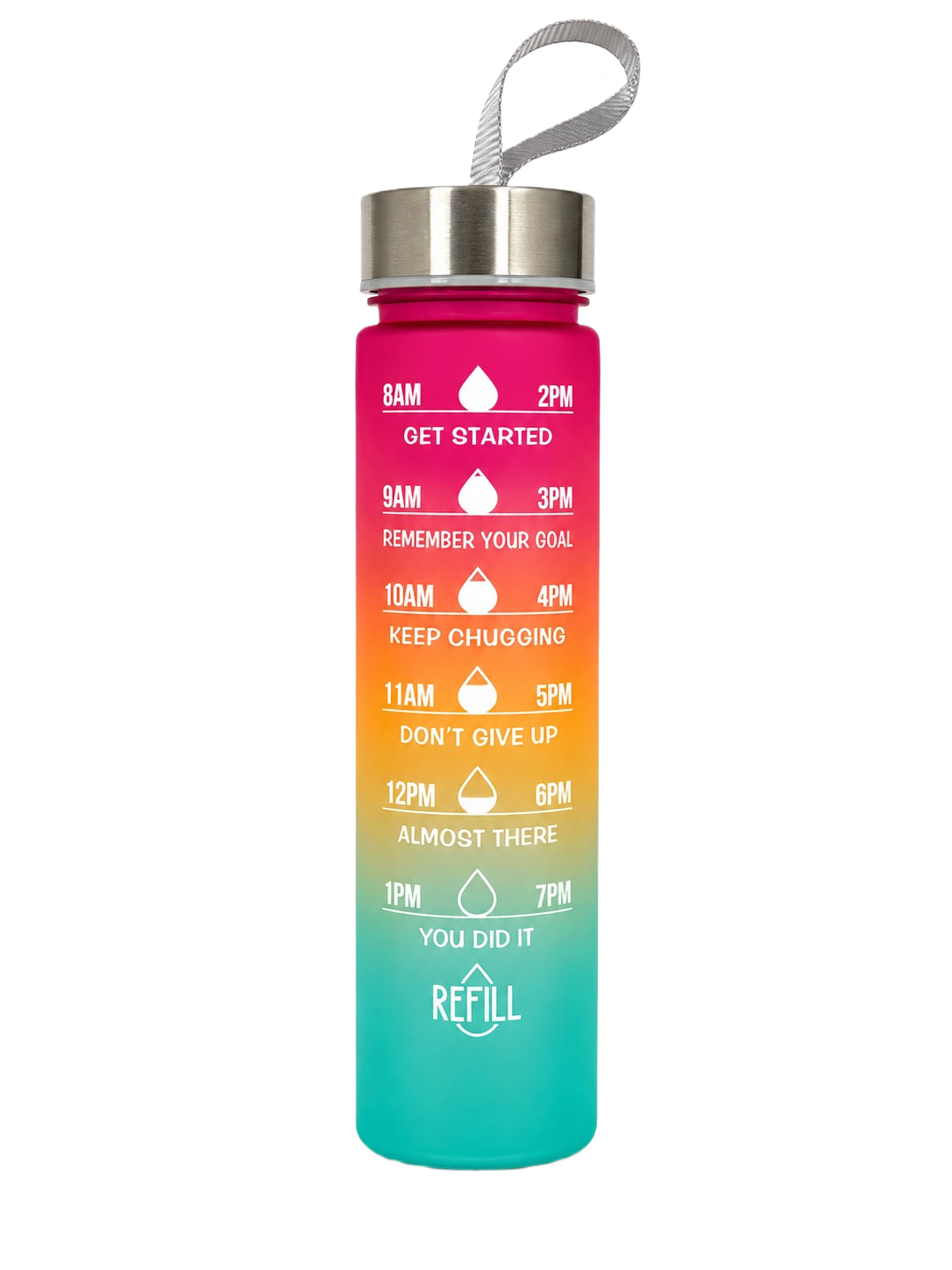 Gourde graduée avec repères d’hydratation 820ml unisexe Smash Refill Rose Orange Vert (2)