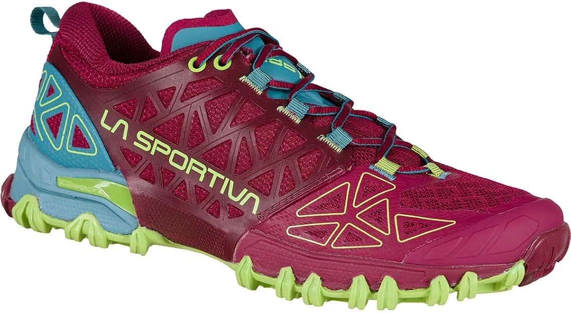 Chaussures trail femme La Sportiva BUSHIDO II WS Prune rouge Bleu ciel Vert pâle 2