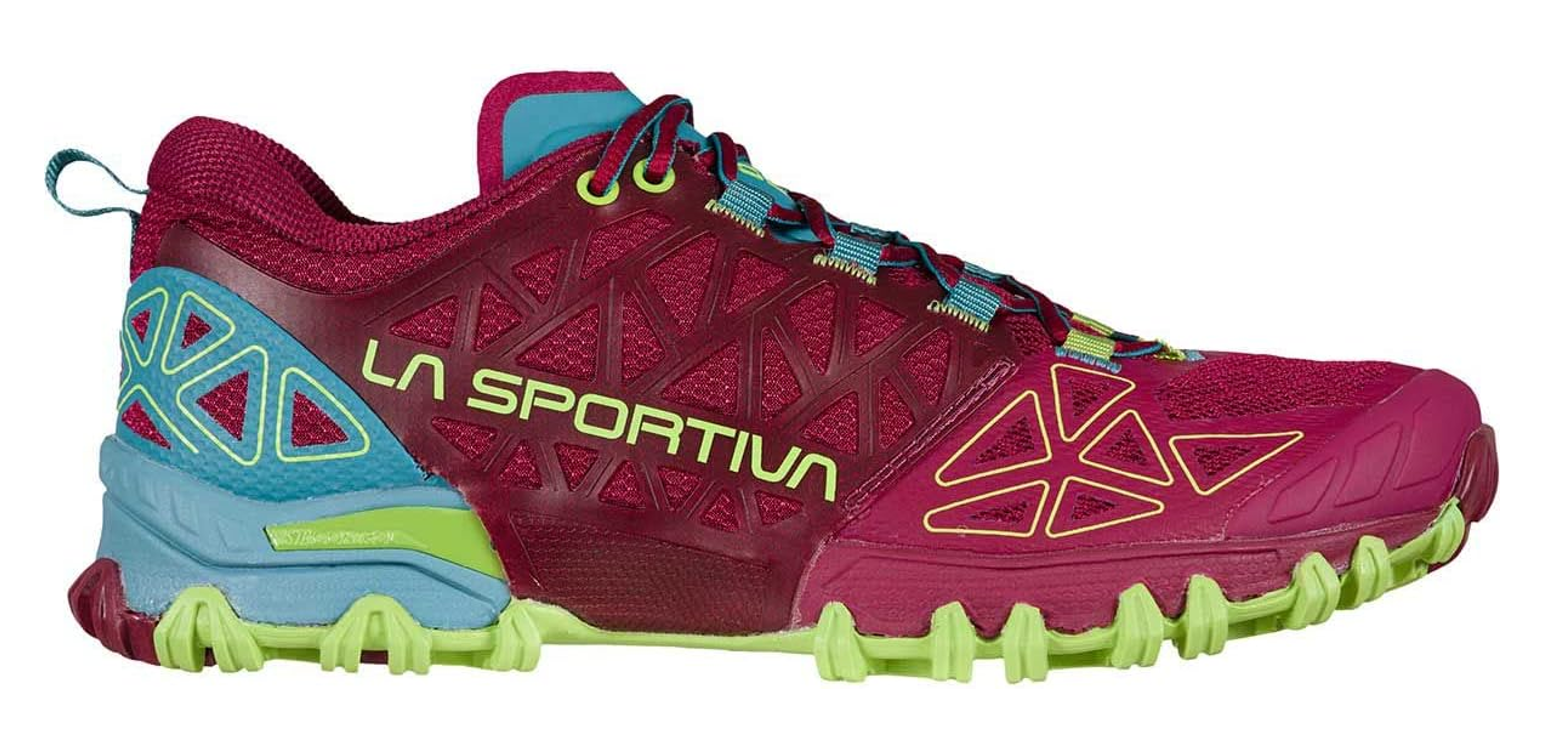 Chaussures trail femme La Sportiva BUSHIDO II WS Prune rouge Bleu ciel Vert pâle 1