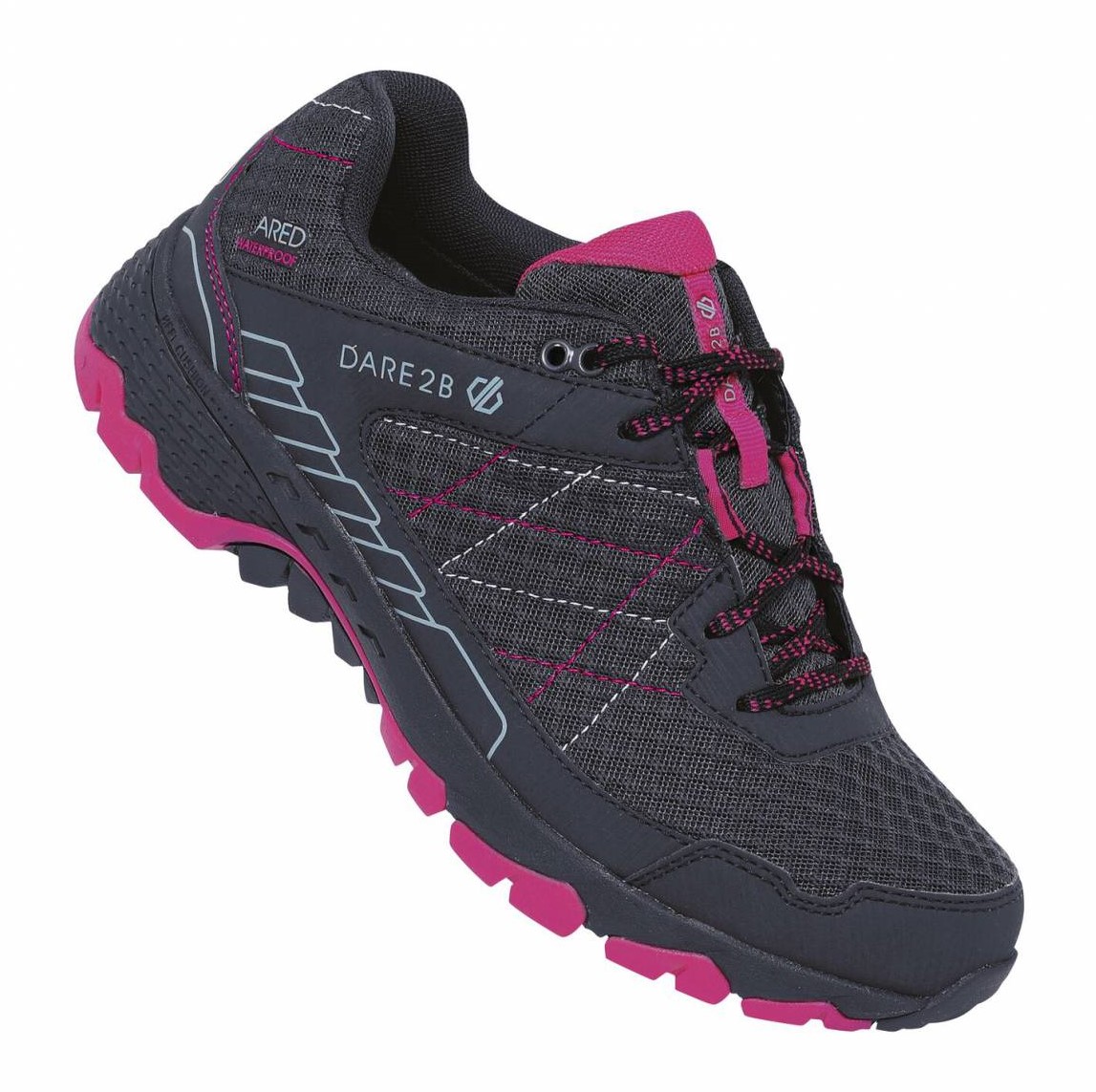 Chaussures trail femme Dare2b VIPER Gris encre Rose actif Gris