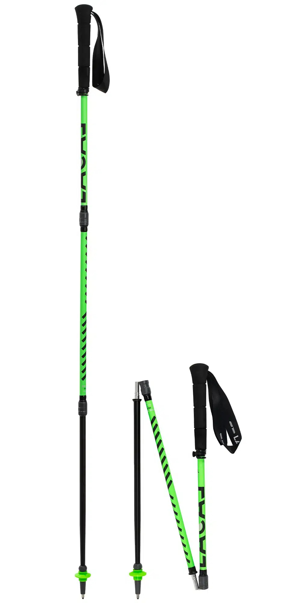 Bâtons running trail unisexe Lacal QUICK STICK CARBONE 120 Vert Noir