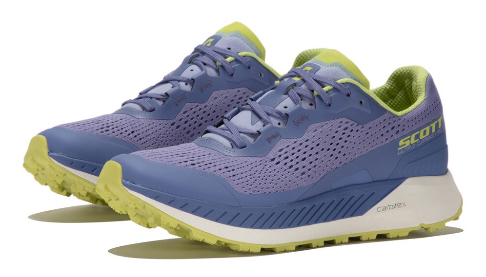 Chaussures trail femme Scott ULTRA CARBON RC Bleu lune Bleu-violet Jaune anis 4