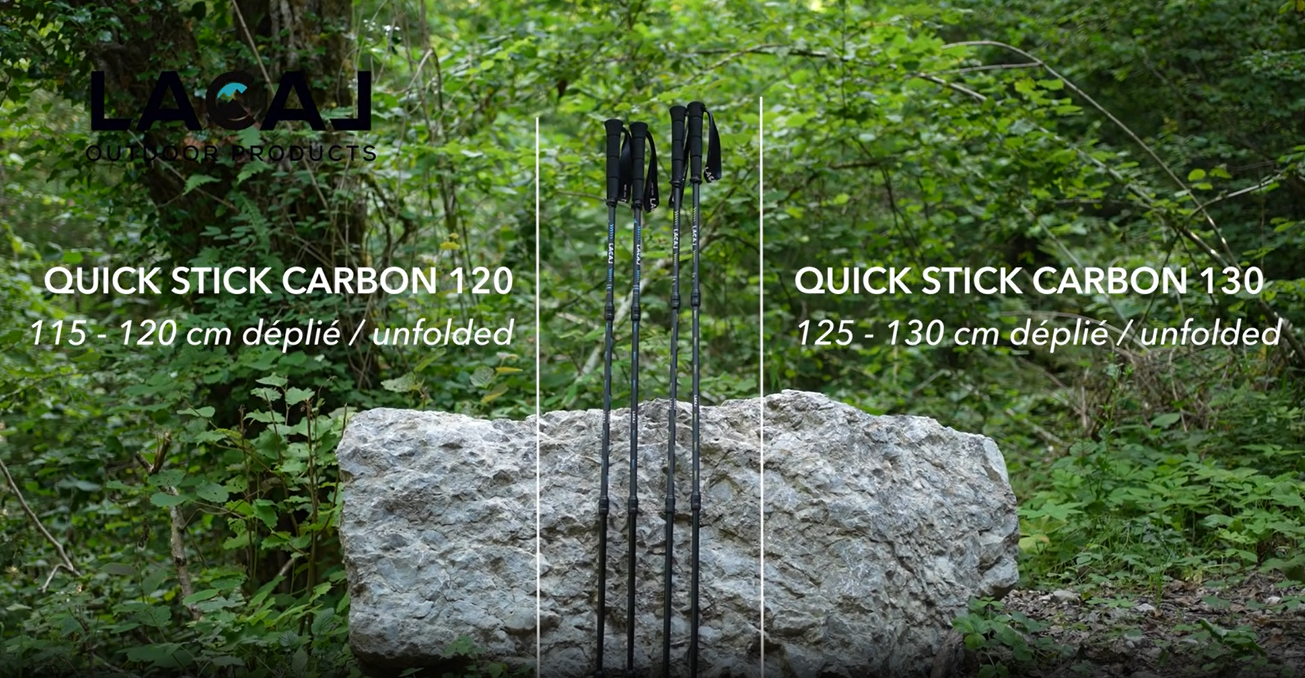 Bâtons running trail unisexe Lacal QUICK STICK CARBONE 120 Vert Noir 9