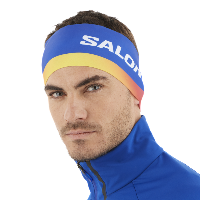 Bandeau extensible et respirant unisexe Salomon Club Line XC bleu jaune orange rouge (2)