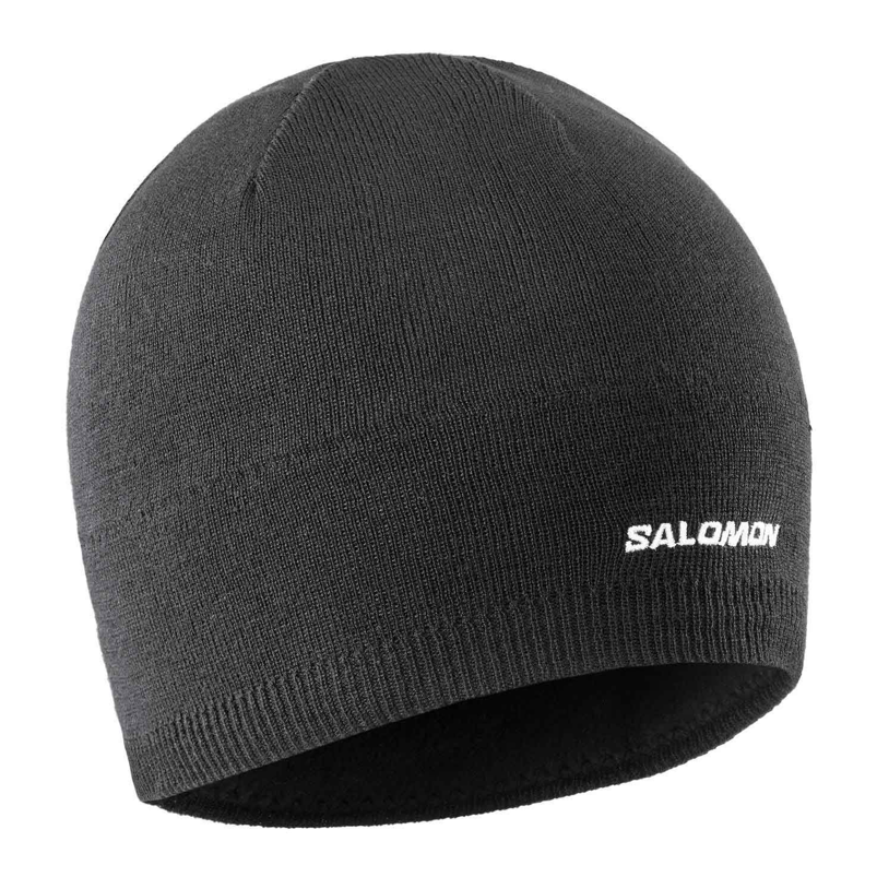 Bonnet souple et chaud unisexe Salomon Beanie Deep Black noir (1)