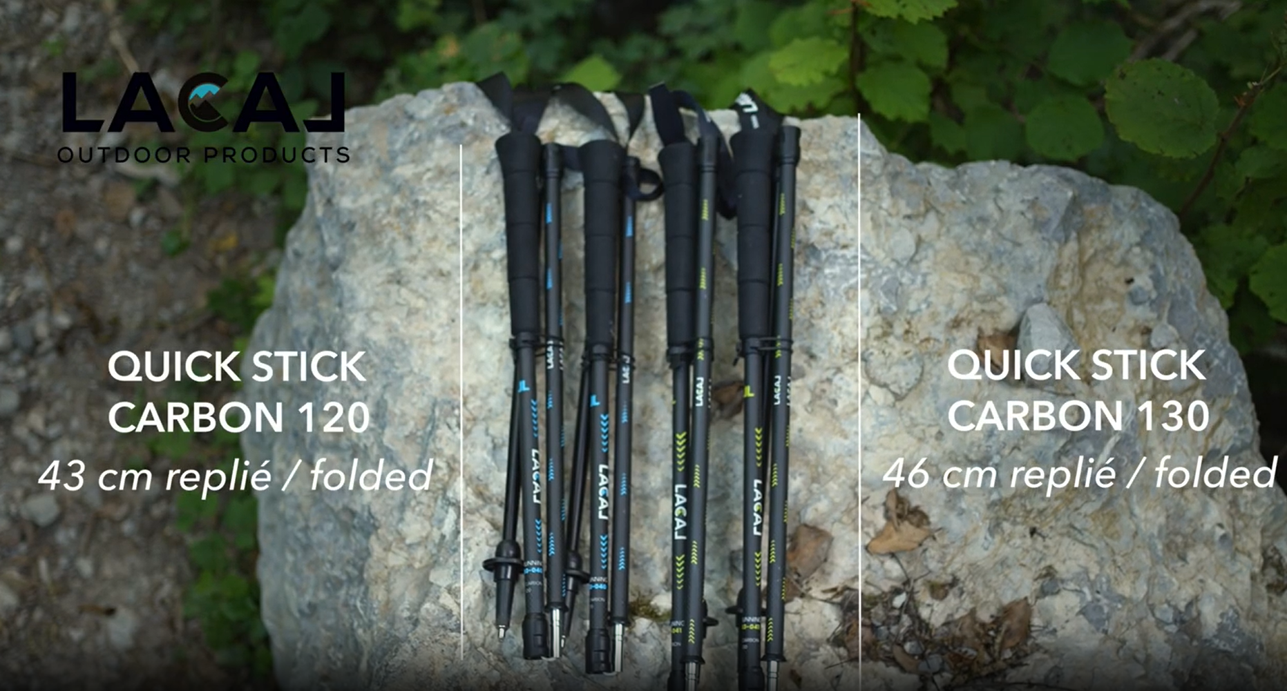 Bâtons running trail unisexe Lacal QUICK STICK CARBONE 120 Vert Noir 8