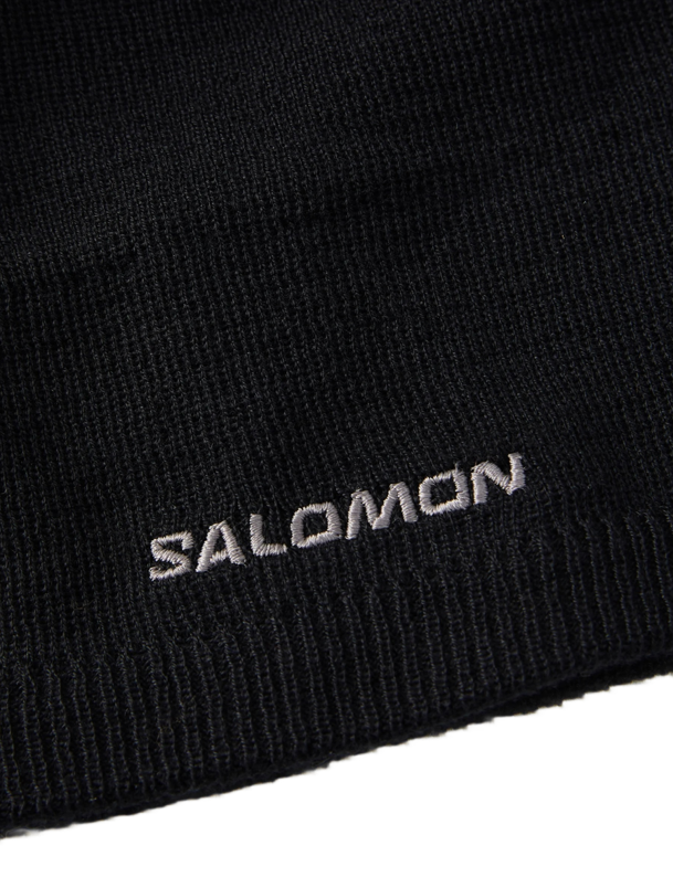 Bonnet souple et chaud unisexe Salomon Beanie Deep Black noir (4)