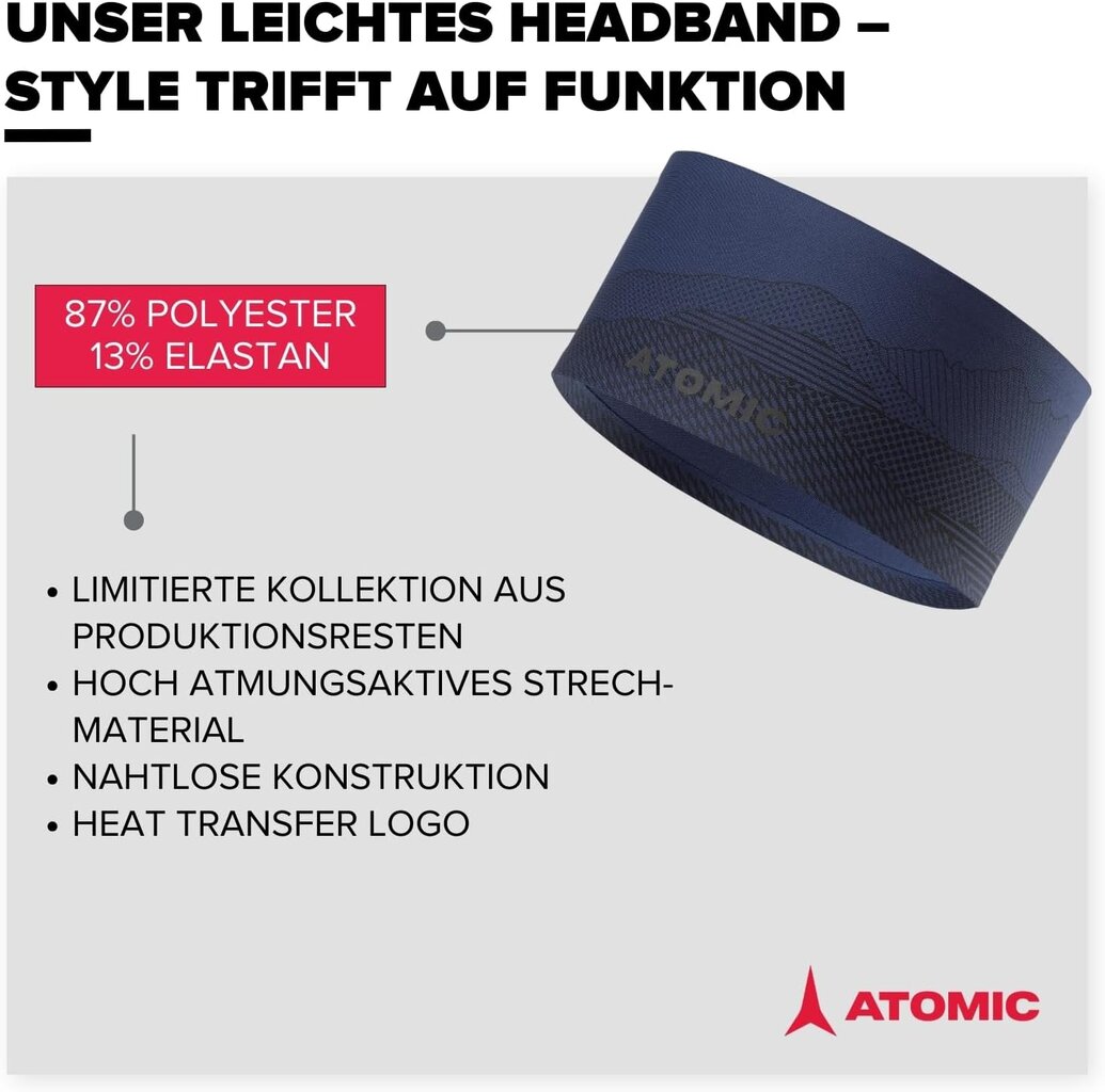 Bandeau léger et respirant unisexe Atomic Alps Tech Bleu noir (1)