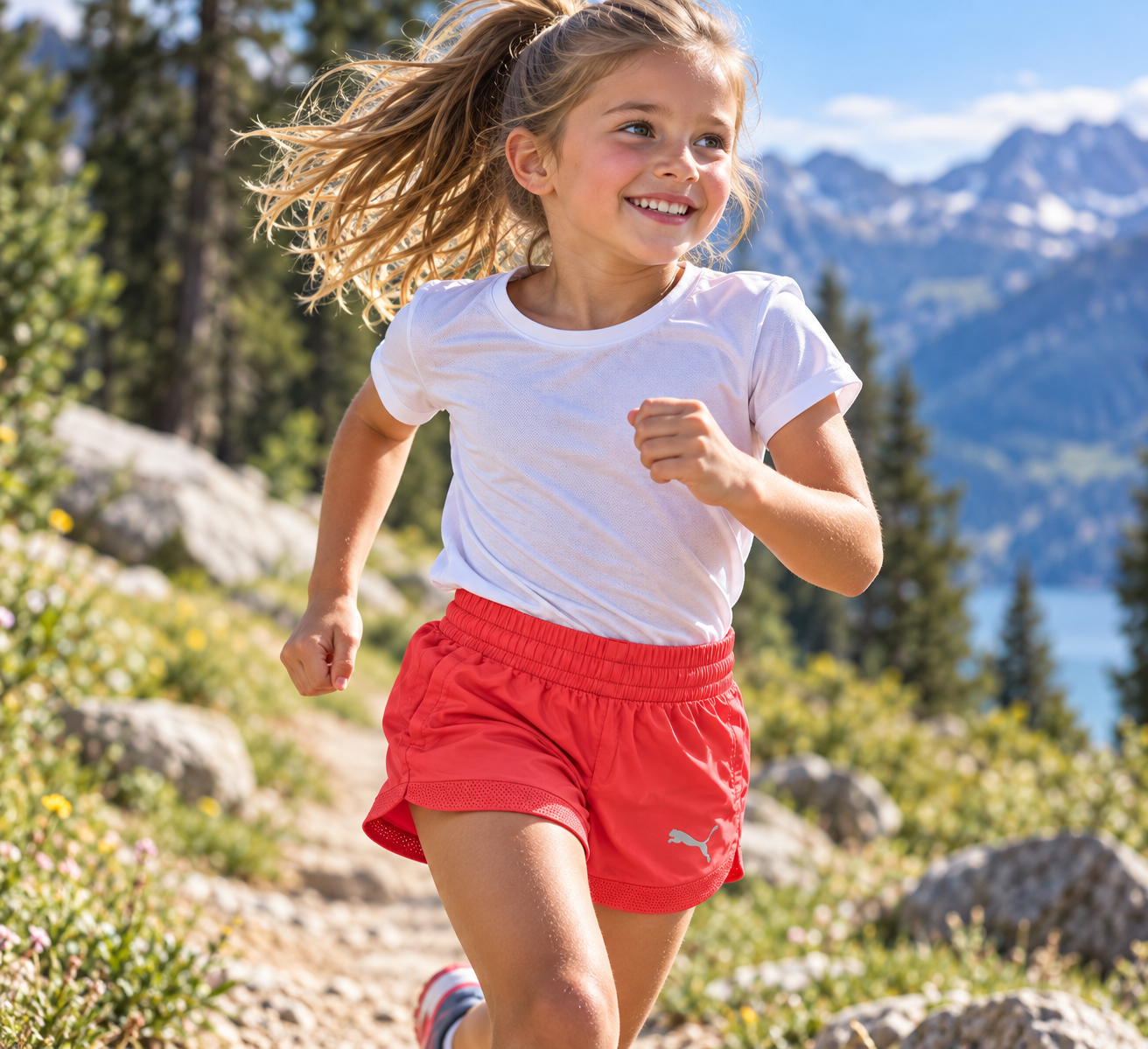 Short de running enfant-junior Puma Training Essentials rose  (3)