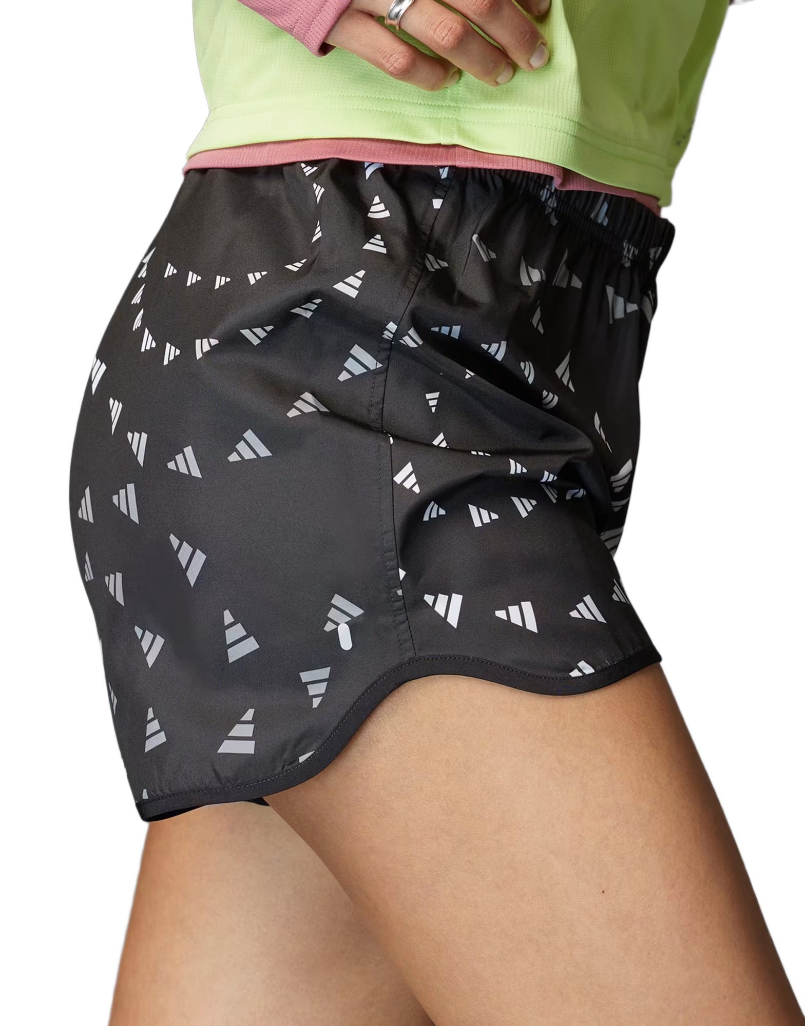 Short femme Adidas RUN IT BL SHO Noir imprimé blanc 5