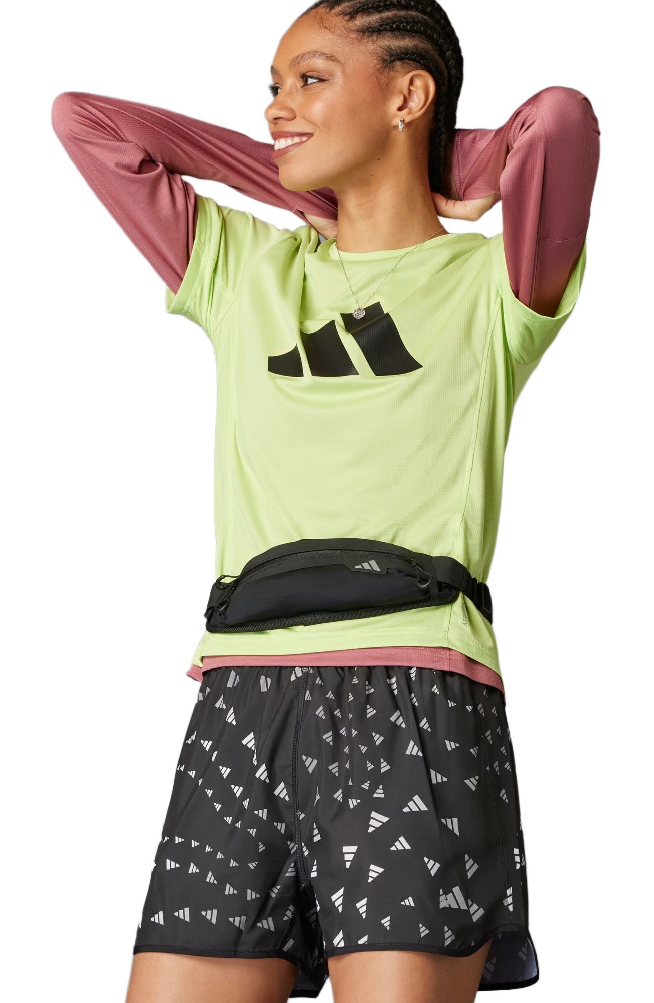 Short femme Adidas RUN IT BL SHO Noir imprimé blanc 7