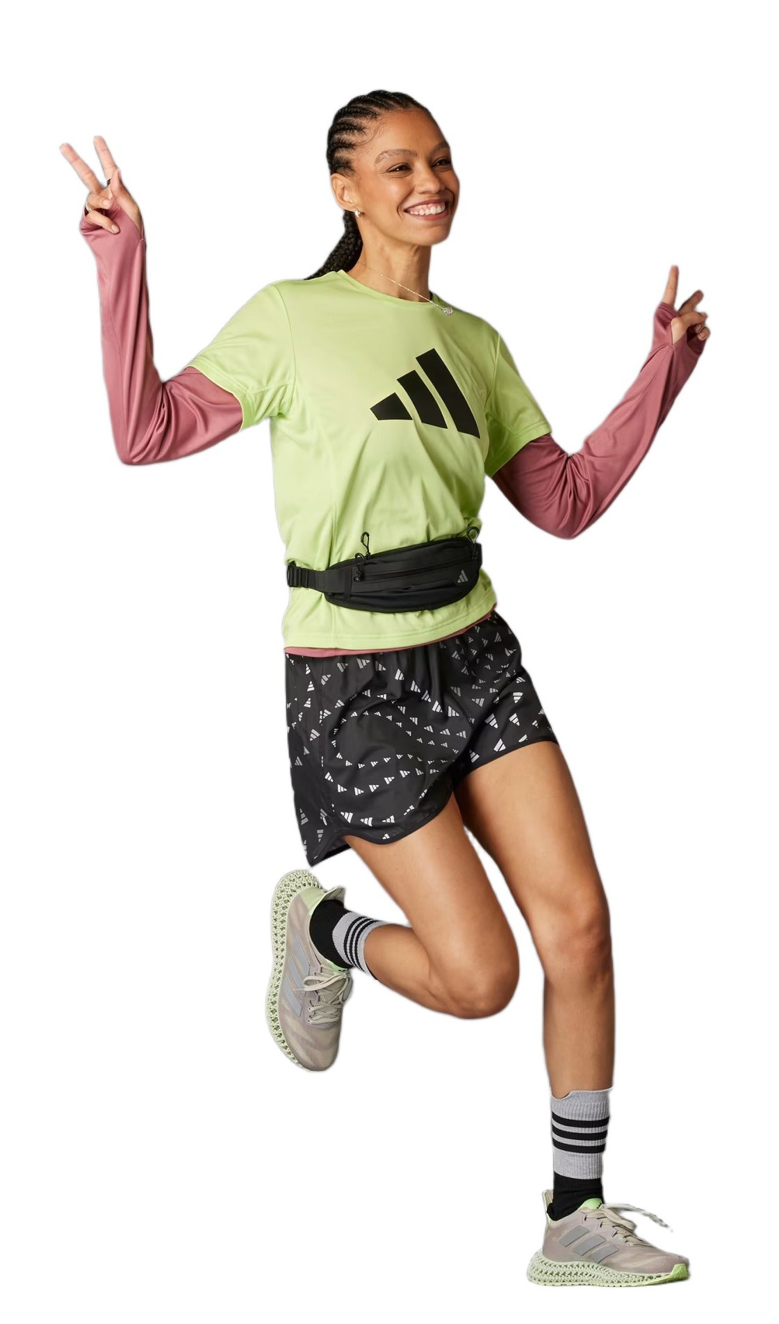 Short femme Adidas RUN IT BL SHO Noir imprimé blanc 3