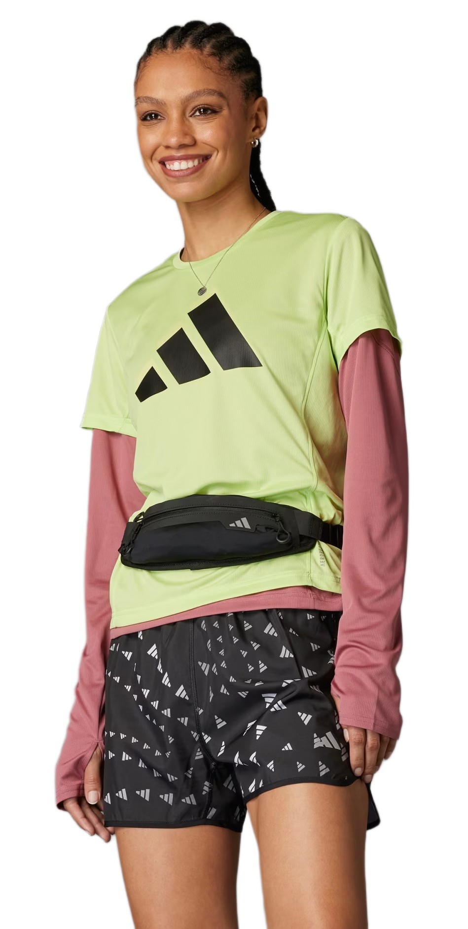 Short femme Adidas RUN IT BL SHO Noir imprimé blanc 10