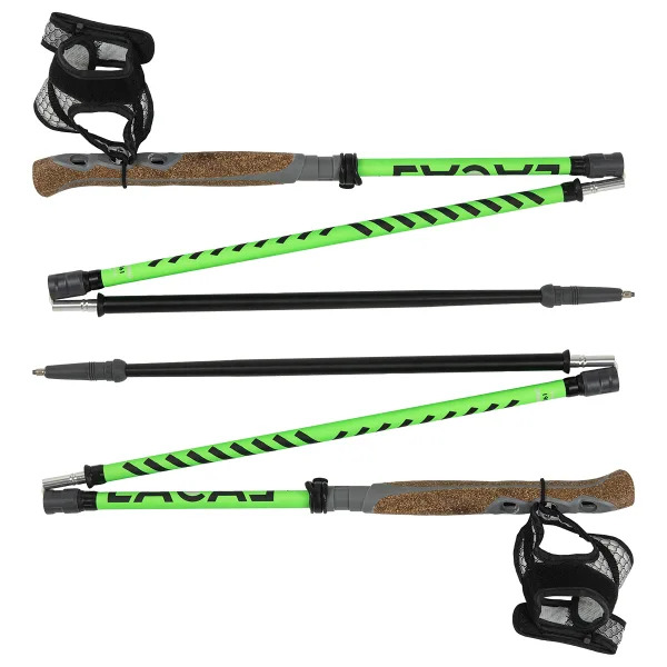 Bâtons running trail unisexe Lacal QUICK STICK CARBONE 115-121 cm ou 124-130 cm Vert Noir (3)