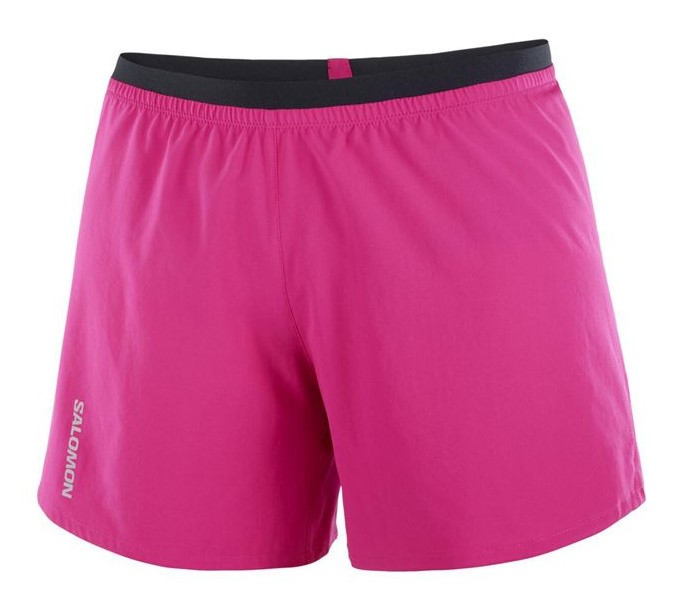 Short running trail femme Salomon CROSS 5 SHORT W Betterave violette Noir Blanc