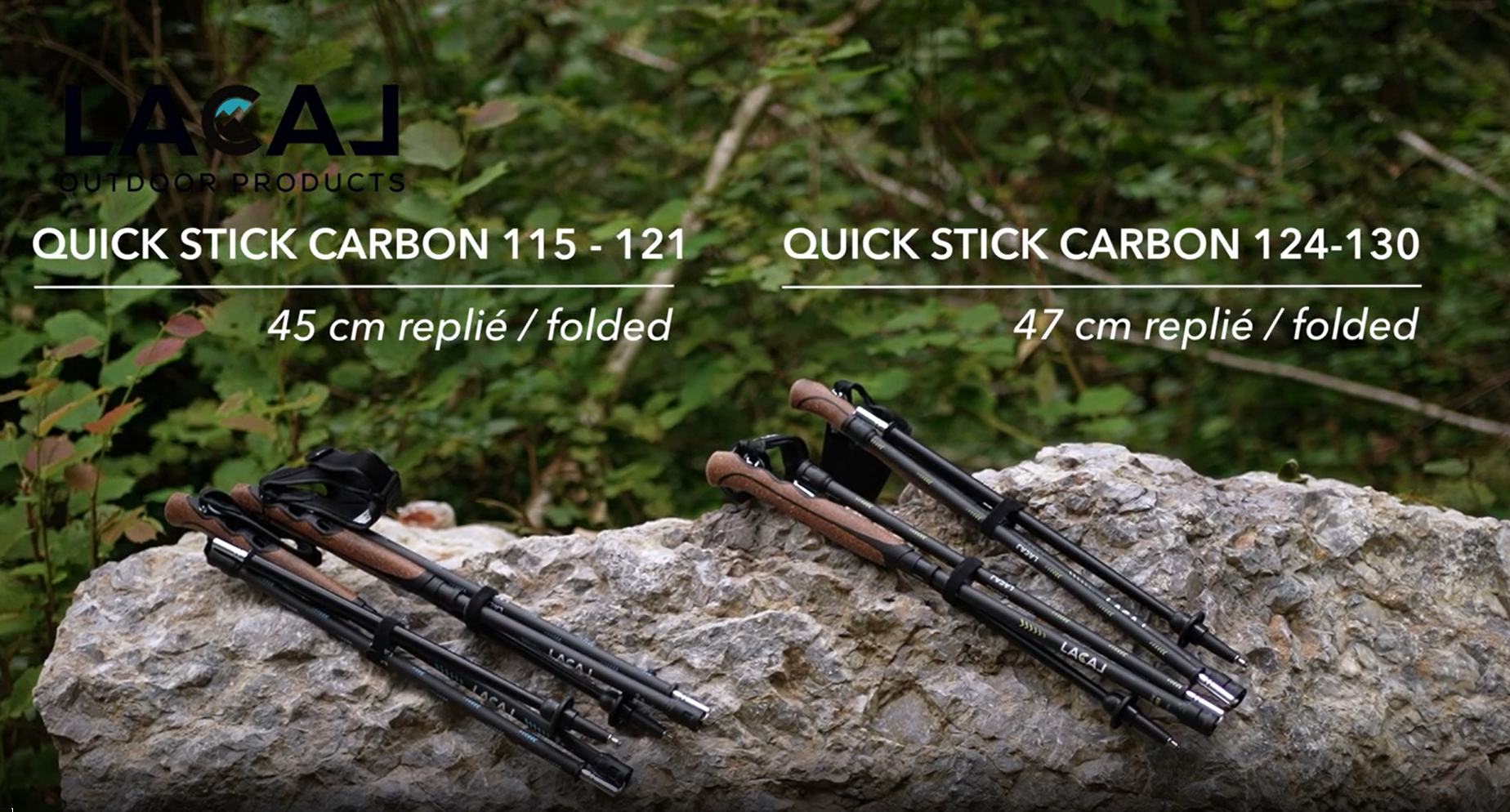 Bâtons running trail unisexe Lacal QUICK STICK CARBONE 115-121 cm ou 124-130 cm Vert Noir (7)