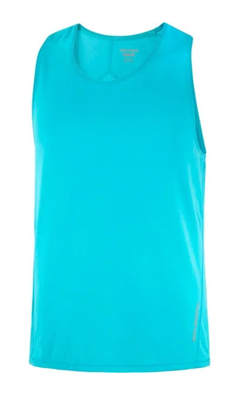 Débardeur running trail homme Salomon SENSE AERO SINGLET M Bleu paon Gris