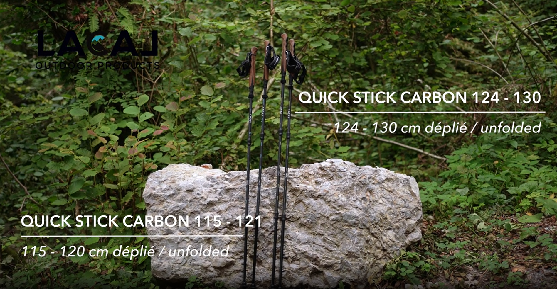 Bâtons running trail unisexe Lacal QUICK STICK CARBONE 115-121 cm ou 124-130 cm Vert Noir (8)