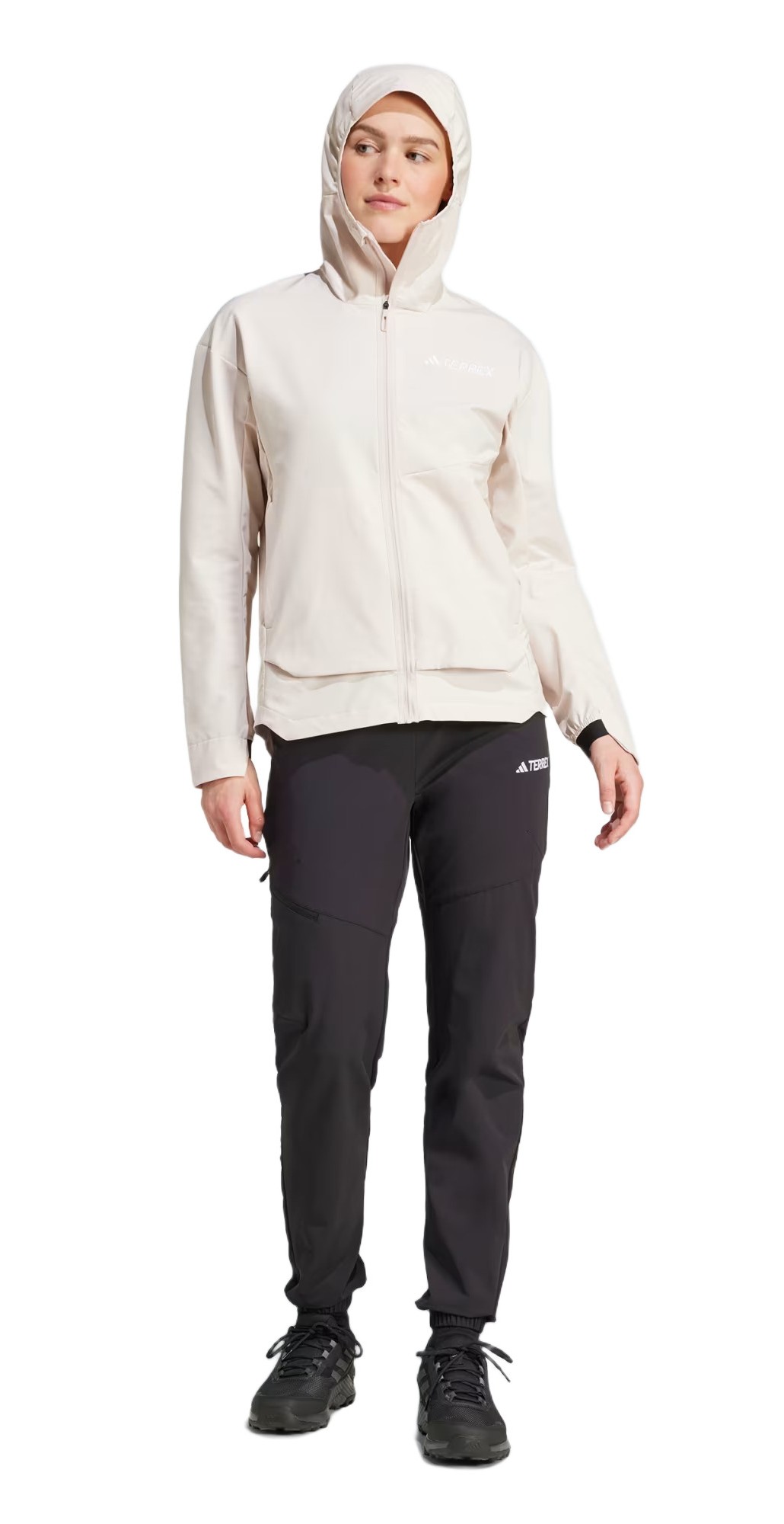 Veste coupe-vent de sport zippé technique femme Adidas W MT SOSH JA Rose pâle Blanc 5