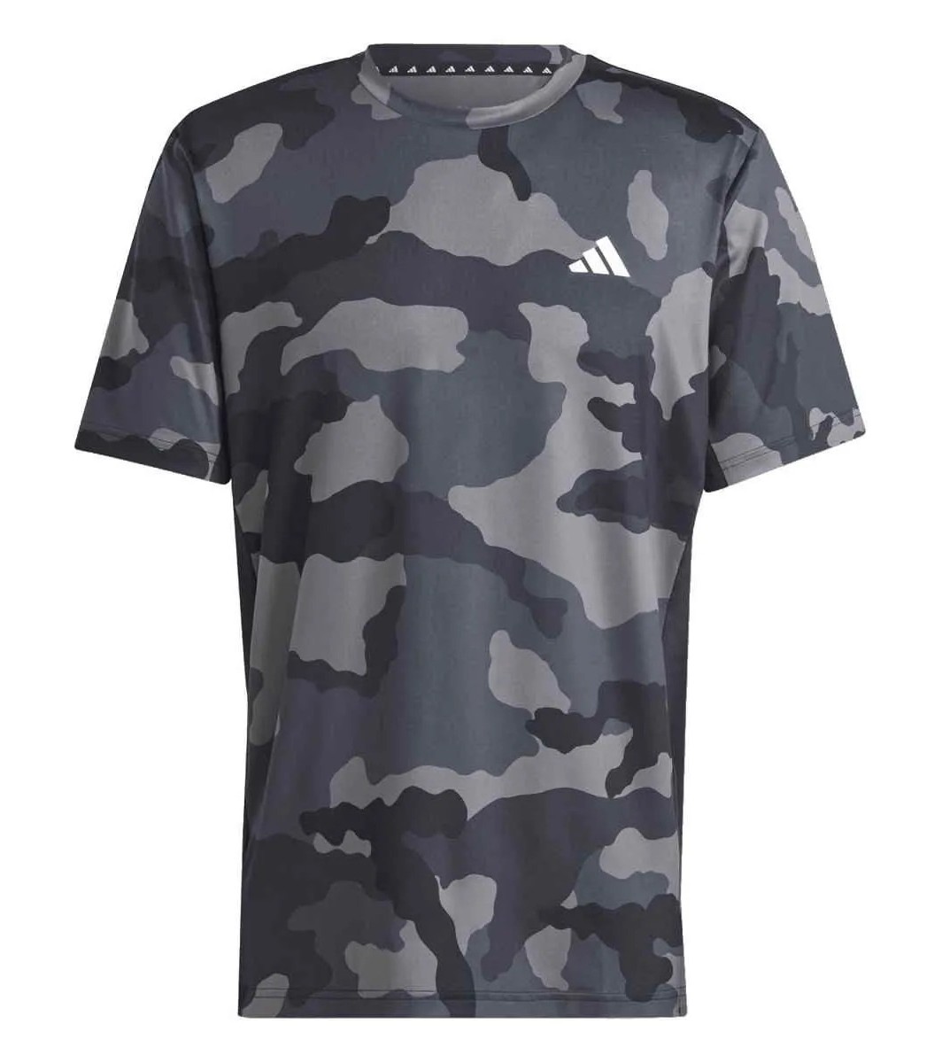 Tee-shirt manches courtes technique homme Adidas CAMO AOP T  Noir Gris foncé Gris clair Blanc 2