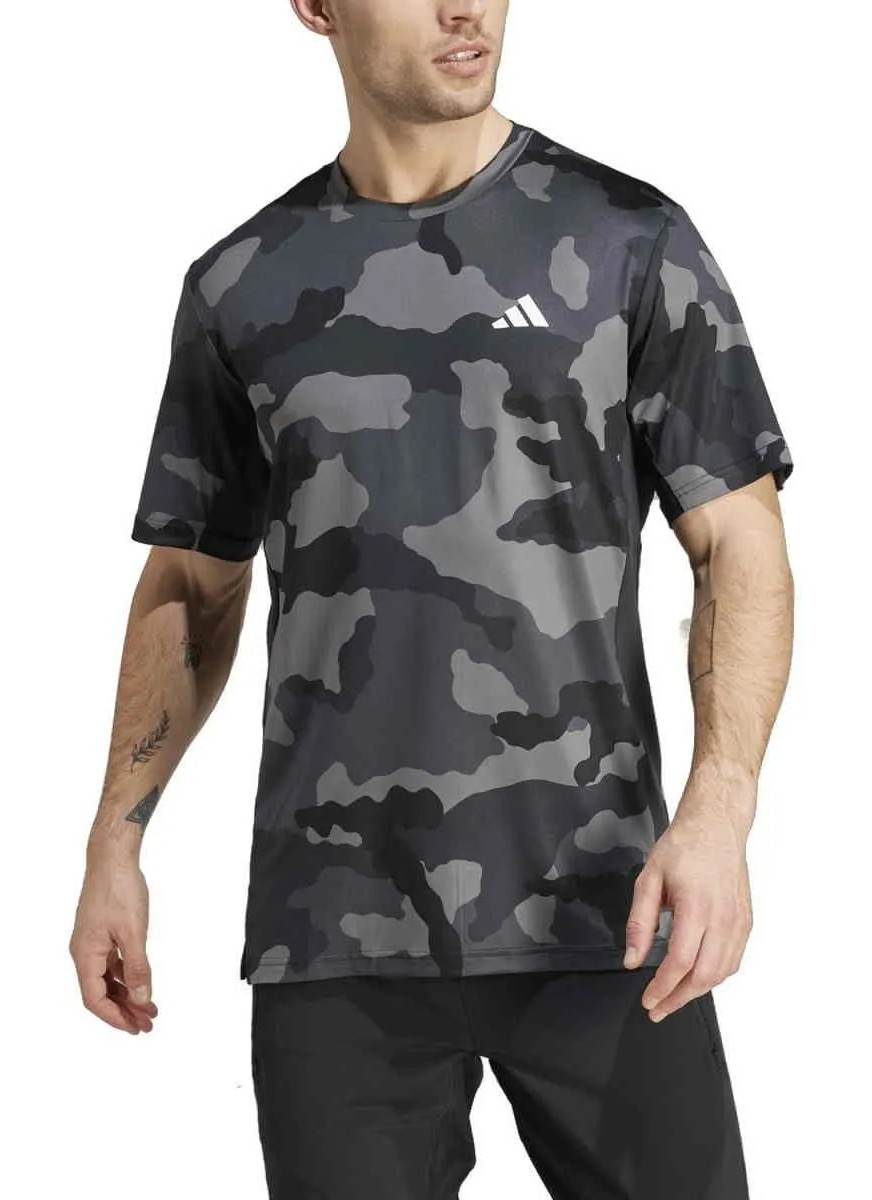 Tee-shirt manches courtes homme Adidas CAMO AOP T  Noir Gris foncé Gris clair Blanc