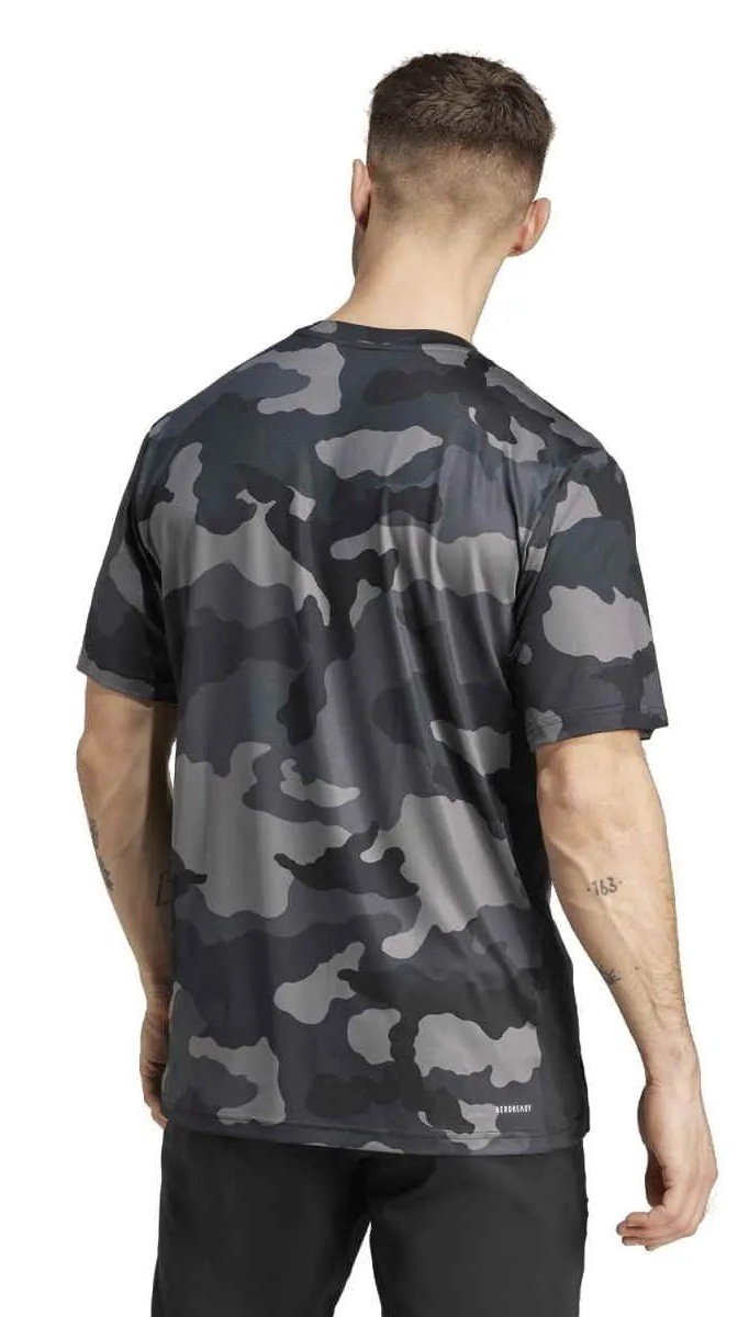 Tee-shirt manches courtes technique homme Adidas CAMO AOP T  Noir Gris foncé Gris clair Blanc 3
