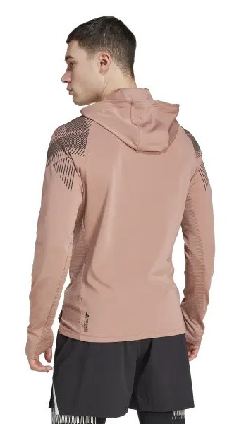 Haut dentraînement col zippé à capuche homme Adidas PS QUARTER ZIP Rose pâle Noir 3