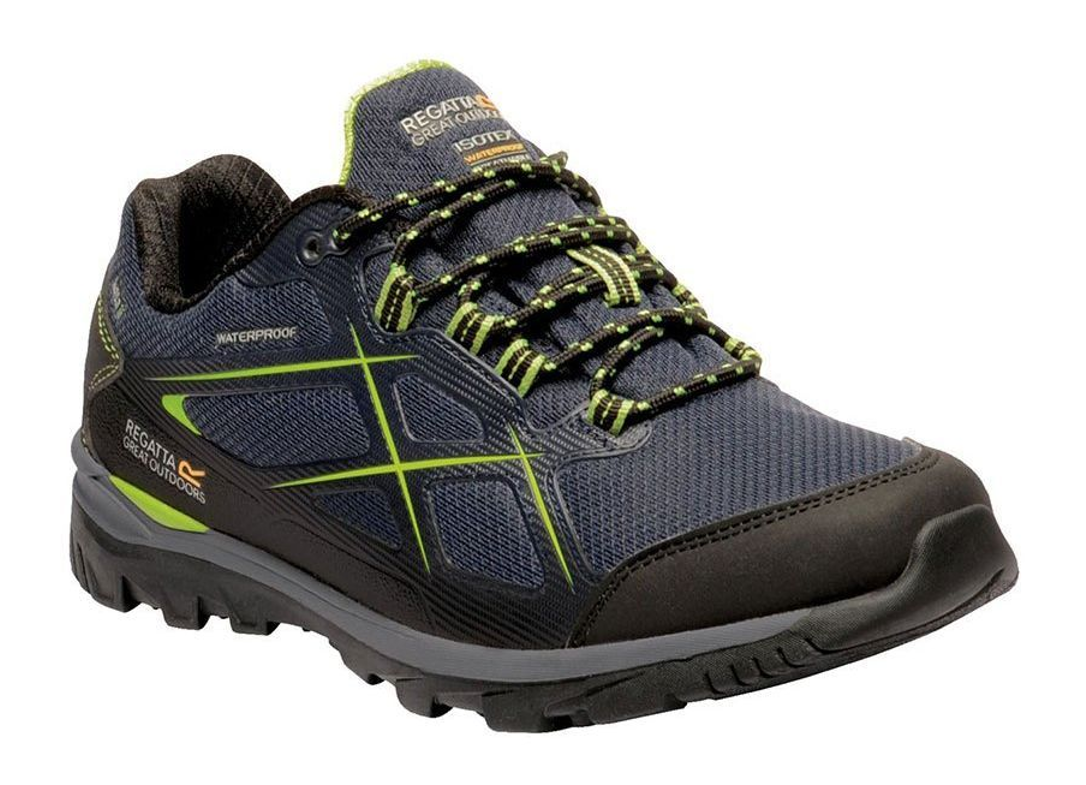 Chaussures marche homme Regatta KOTA LOW II Bleu marine Noir Vert citron