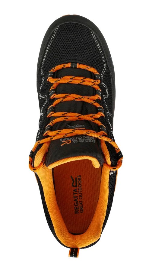 Chaussures marche homme Regatta SAMARIS LITE LOW Noir Orange flamme (5)