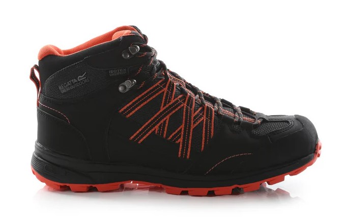 Chaussures marche femme Regatta LADY SAMARIS II MID Noir Pêche néon 2