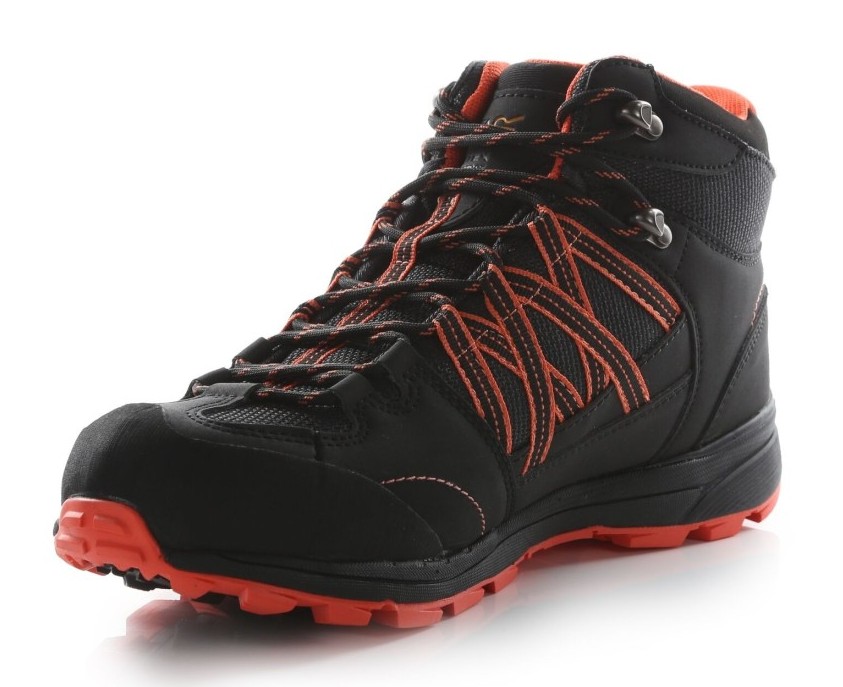 Chaussures marche femme Regatta LADY SAMARIS II MID Noir Pêche néon 3b