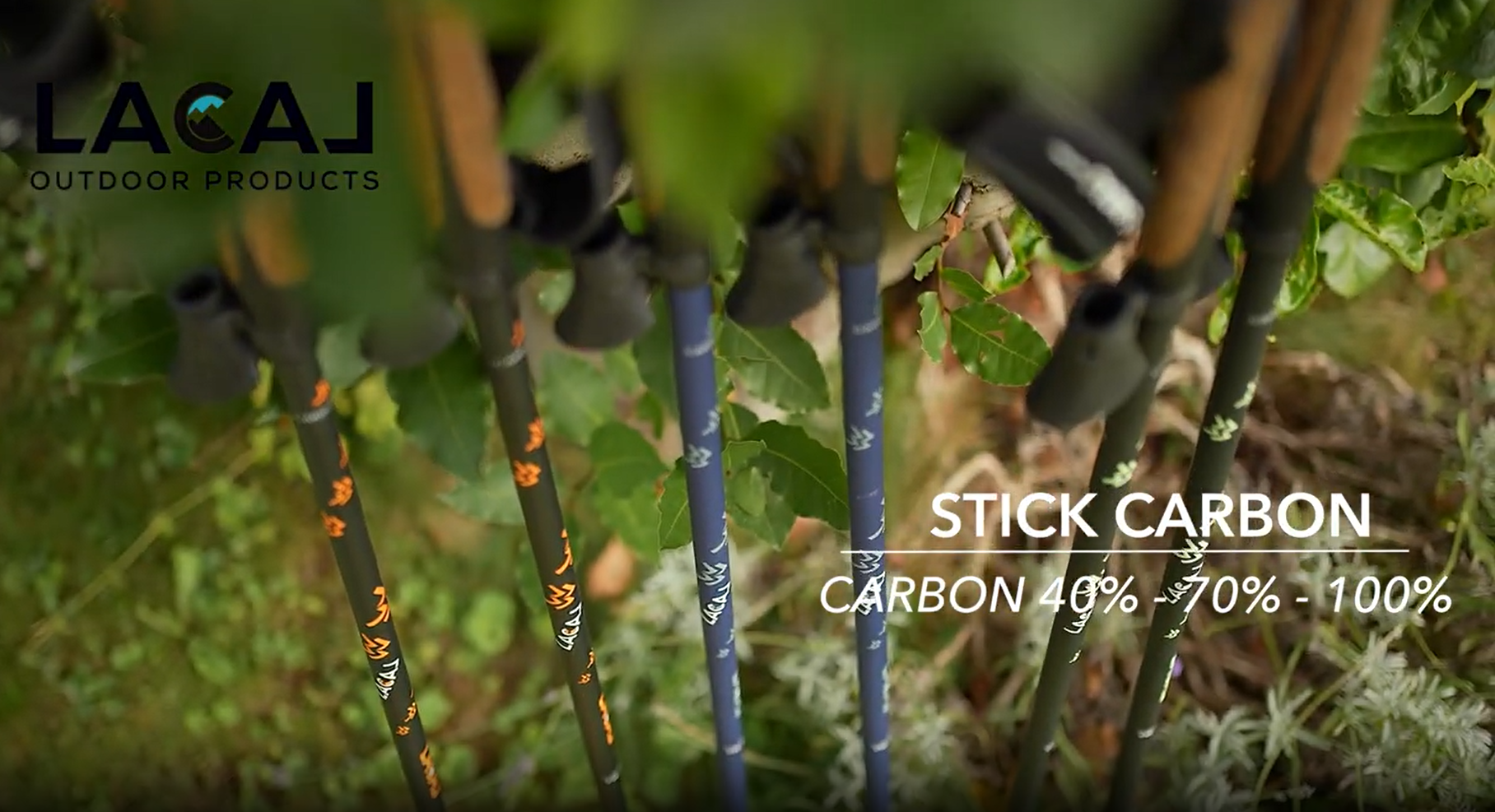 Bâtons marche nordique unisexe Lacal STICK CARBON 40 ou 70 ou 100 (2)