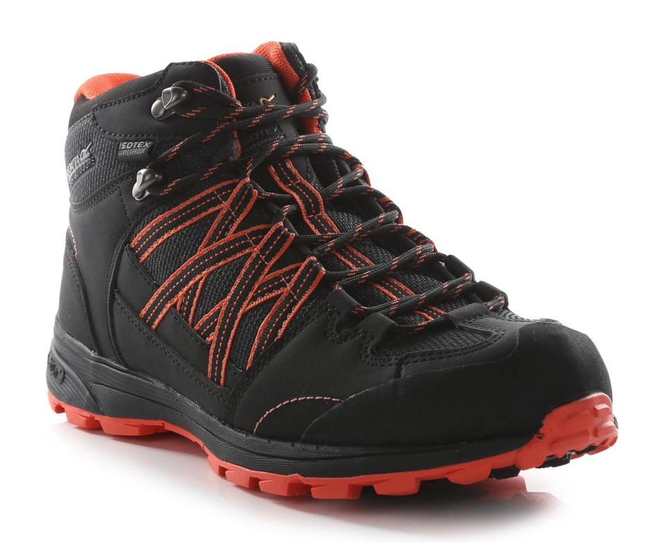 Chaussures marche femme Regatta LADY SAMARIS II MID Noir Pêche néon