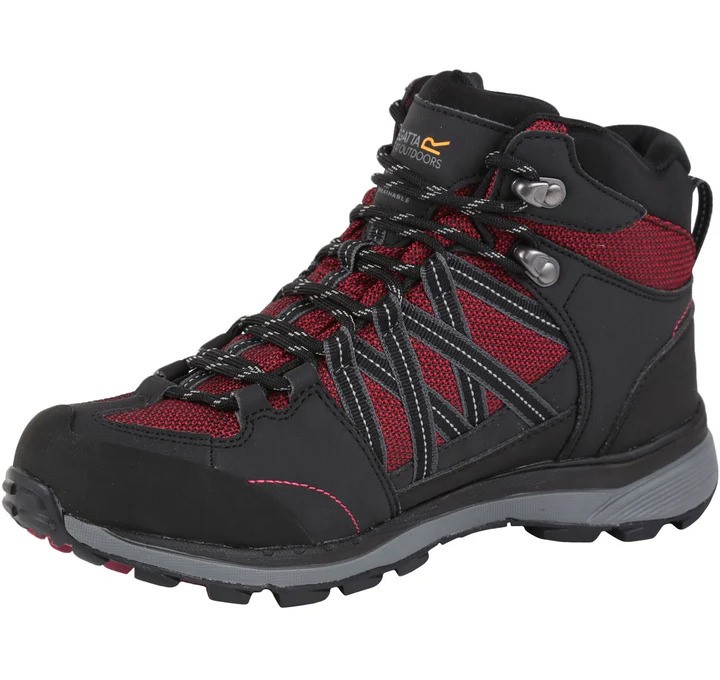 Chaussures marche femme Regatta LADY SAMARIS II MID Noir Gris Betterave 2