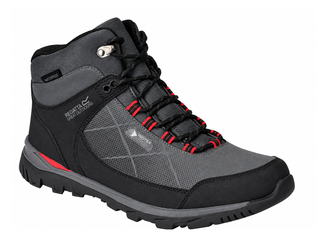 Chaussures marche homme Regatta HIGHTON STR MID Gris Noir Rouge 1