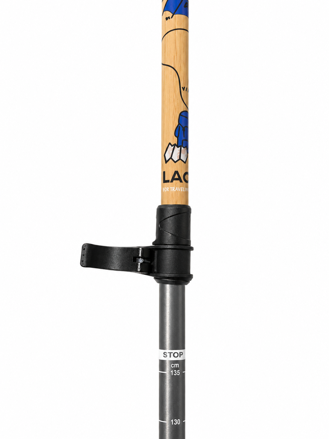 Bâtons randonnée télescopiques unisexe Lacal Nature Stick 135 Bois Noir (11)
