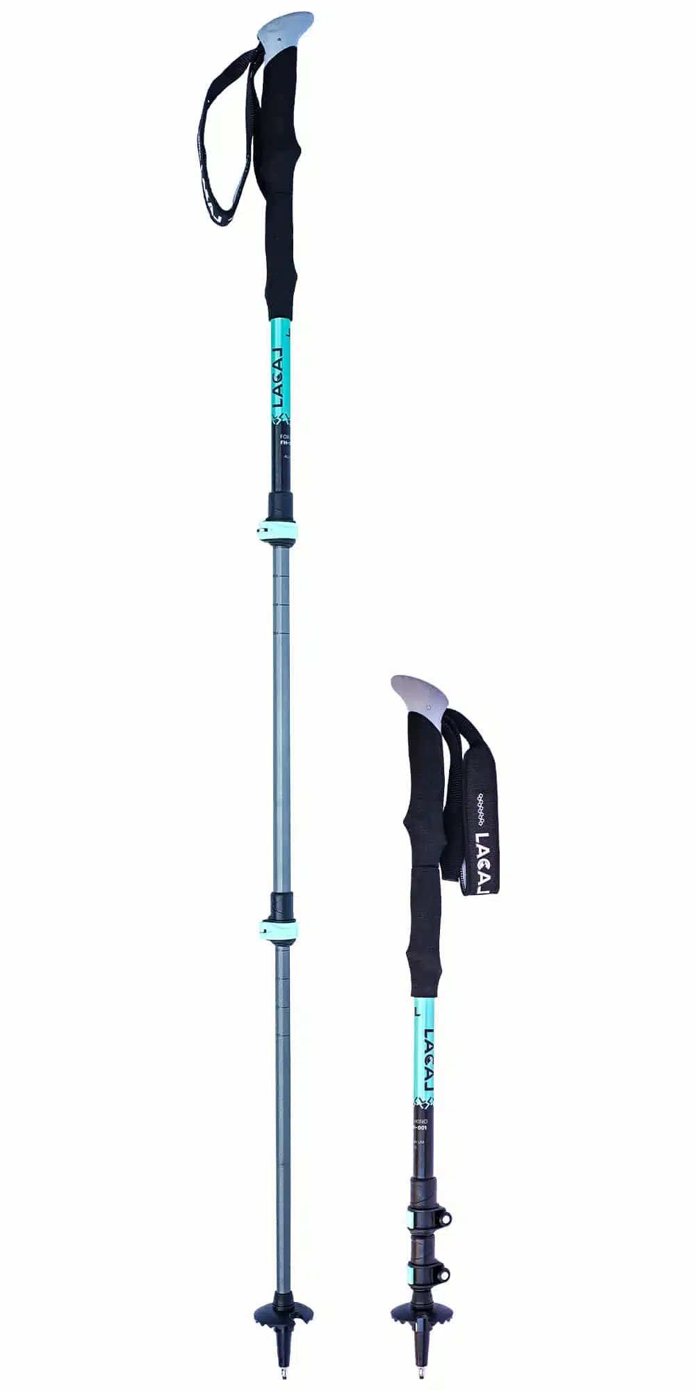 Bâtons randonnée unisexe Lacal ALU STICK 125 Bleu turquoise Noir