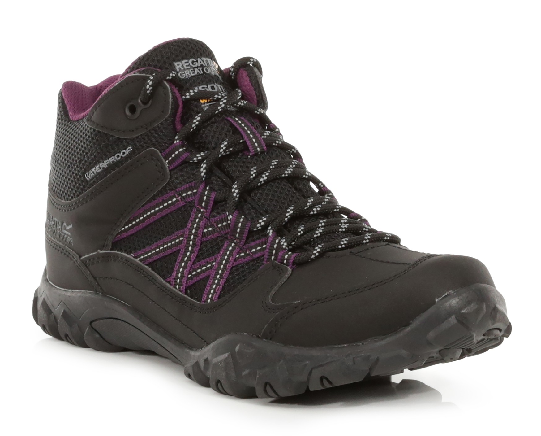 Chaussures marche femme Regatta LADY EDGEPOINT MID WP Noir Prune 2