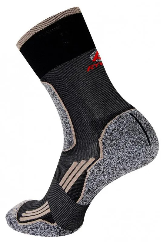 1066 Chaussettes jarrette marche-randonnée RYWAN NO LIMIT WALK RANDONNEE HIKING Noir Gris Bronze 2