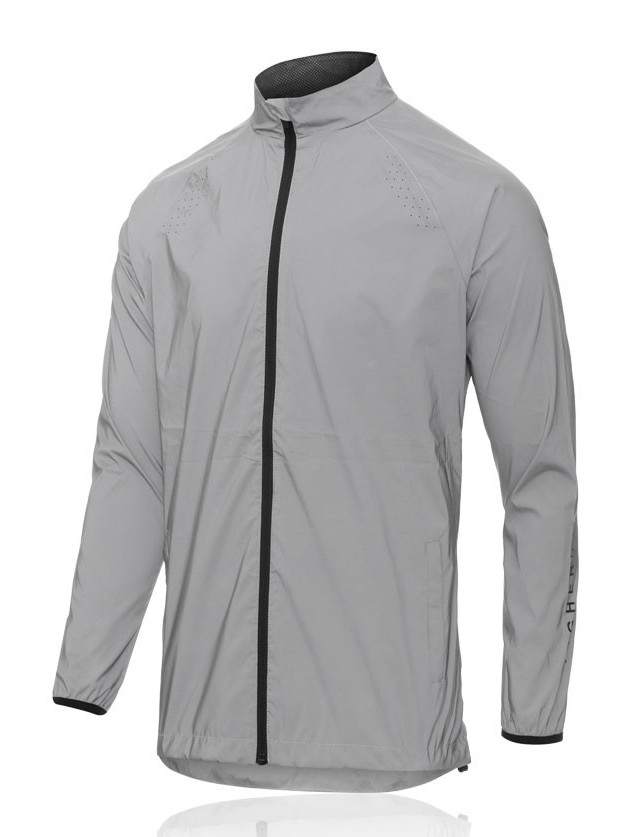 Coupe-vent running réfléchissant zippé femme Higher State Blanc Noir (1)