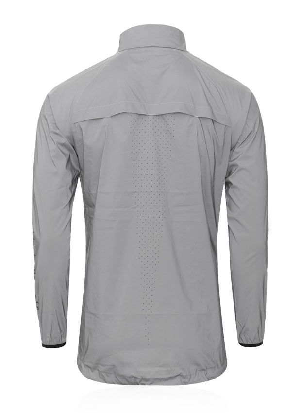 Coupe-vent running réfléchissant zippé femme Higher State Blanc Noir (3)