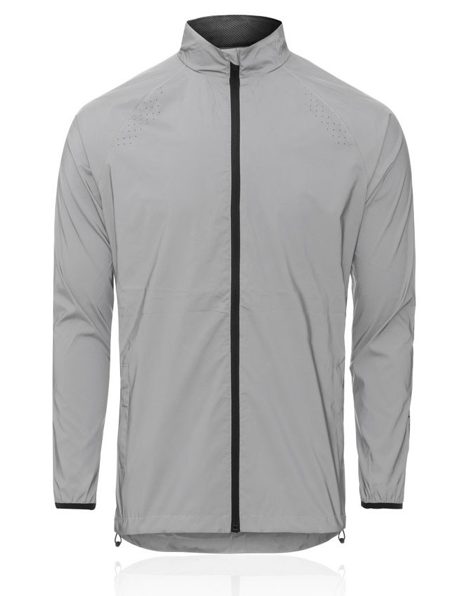 Coupe-vent running réfléchissant zippé femme Higher State Blanc Noir (2)