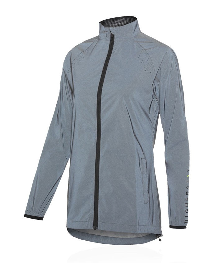 Coupe-vent running réfléchissant zippé femme Higher State Noir (4)