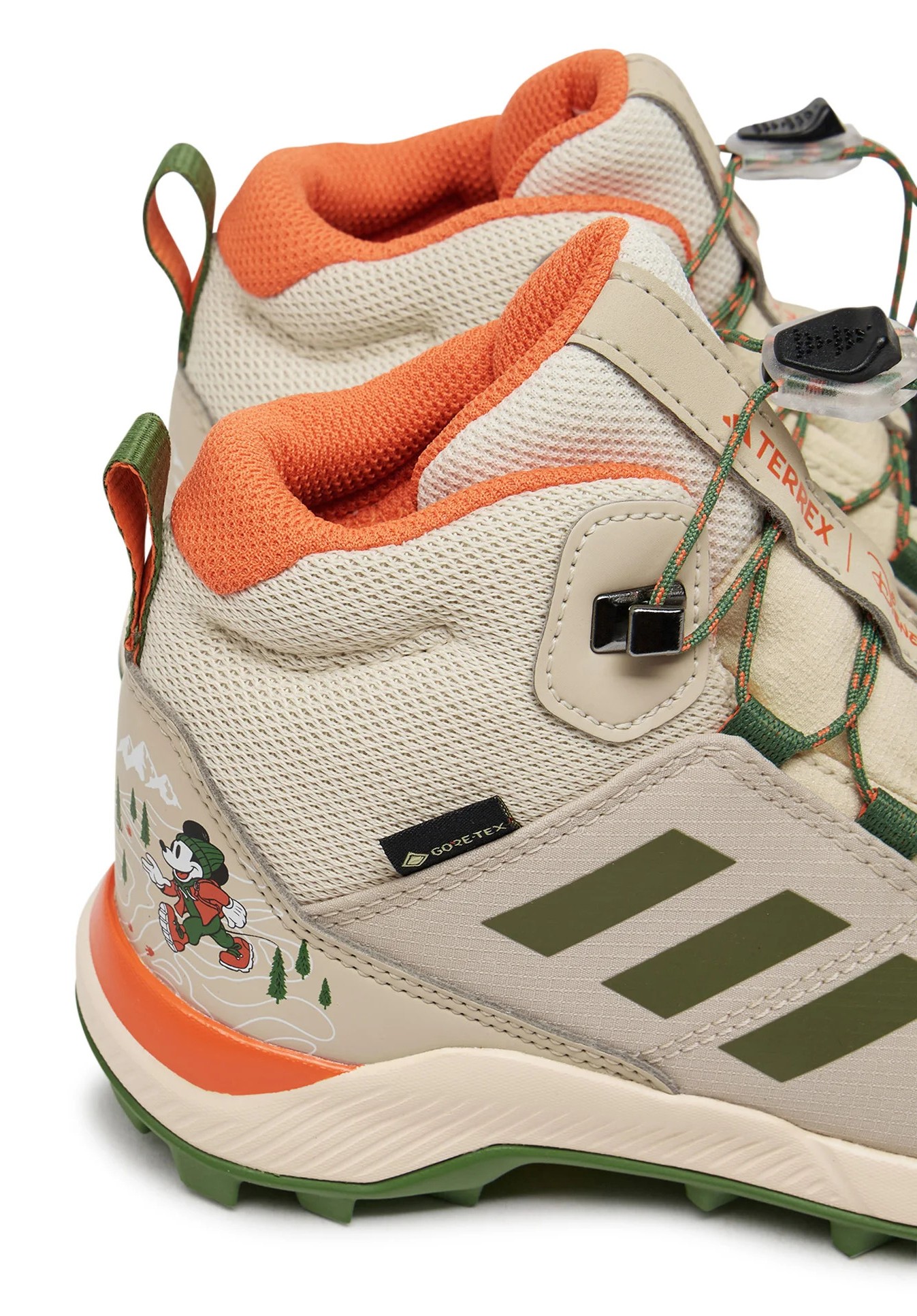 Chaussures marche junior Adidas TERREX MID GTX DISNEY Beige Vert kaki Orange 5