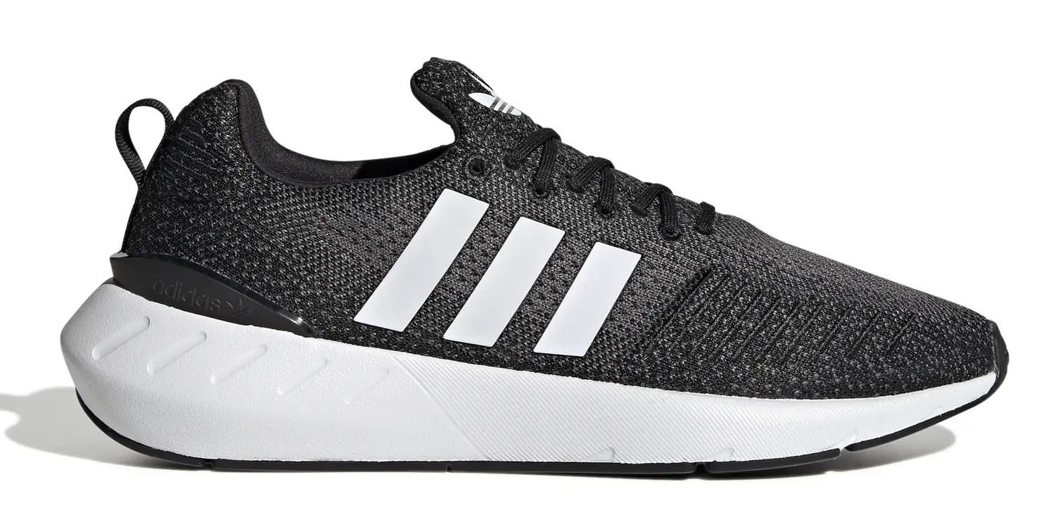 Chaussures running homme Adidas SWIFT RUN 22 Noir Blanc Gris moyen