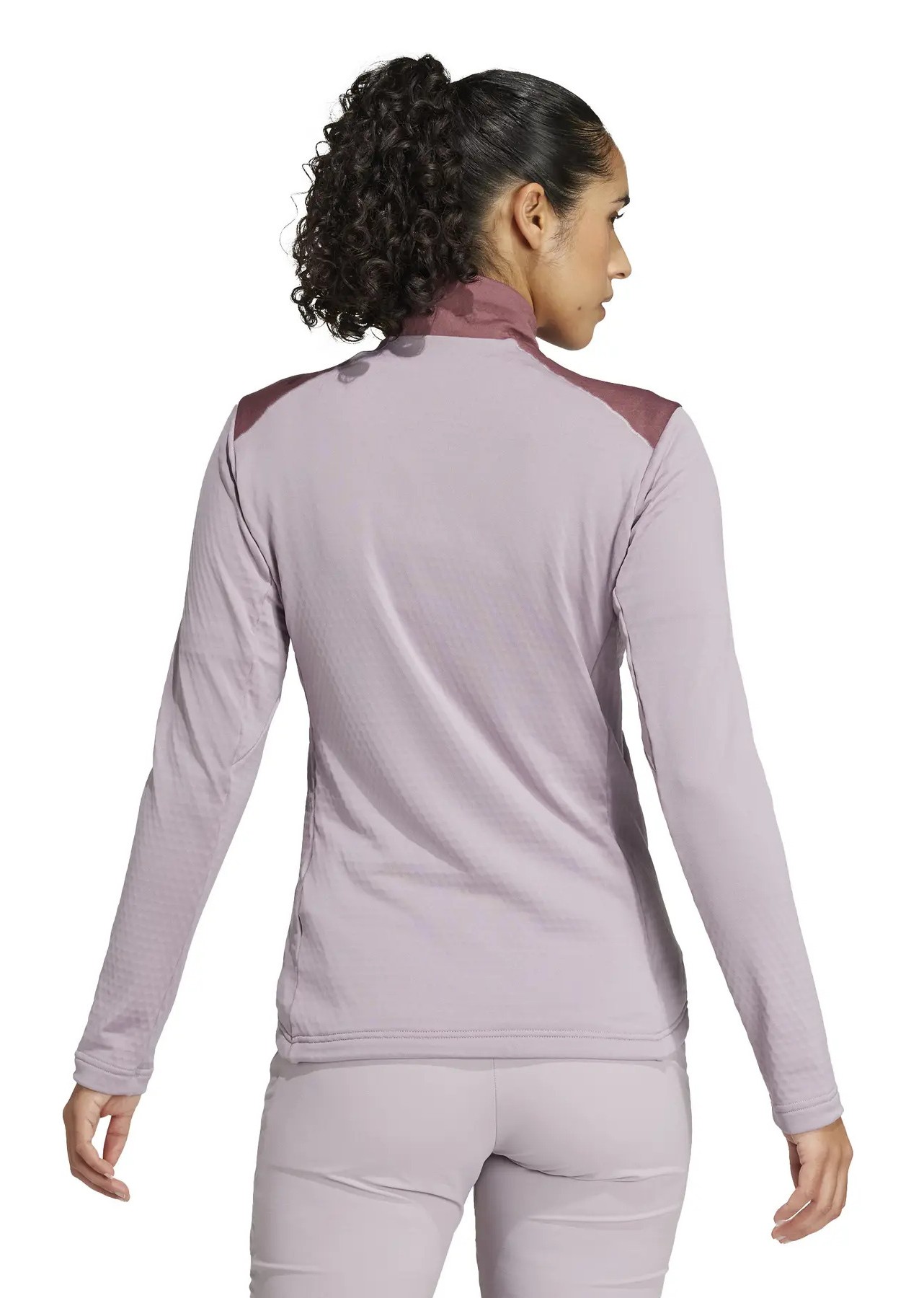 Haut de sport technique zippé femme Adidas W MT LT FL JA Figue Bordeaux Blanc 6